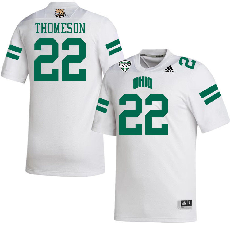 Ohio Bobcats #22 Jalen Thomeson College Football Jerseys Stitched-White